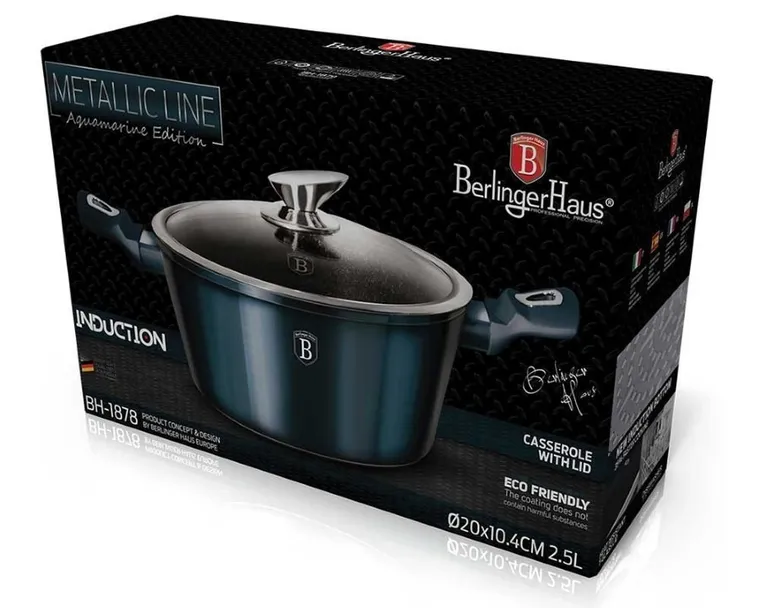 Berlinger Haus, Aquamarine, garnek granitowy, 2.5l