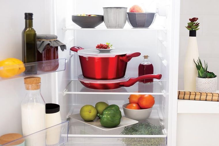 Berlinger Haus, Burgundy, zestaw: garnki granitowe z pokrywą + patelnie + akcesoria, 16 elementów