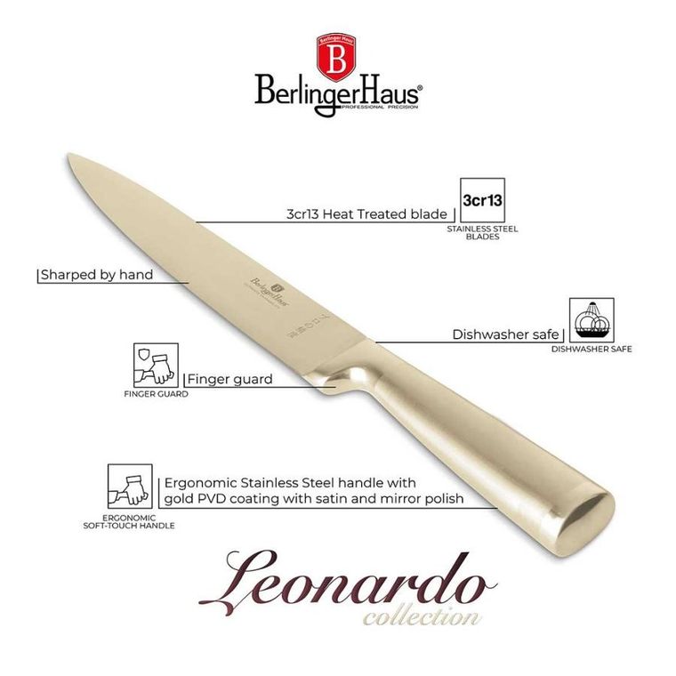 Berlinger Haus, Leonardo, stalowy nóż do filetowania, 22 cm, BH-2931