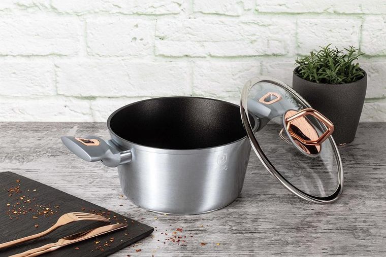 Berlinger Haus, Moonlight, zestaw: garnek z pokrywą + patelnia, 4 elementy