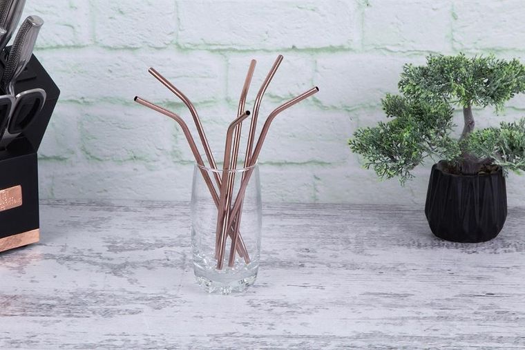 Berlinger Haus, Rose Gold, słomki metalowe do napojów, BH-2982