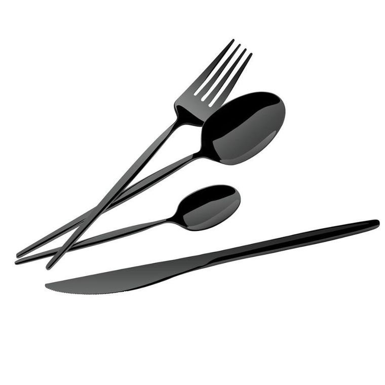 Berlinger Haus, Shiny Black, sztućce, połysk, 24 elementy