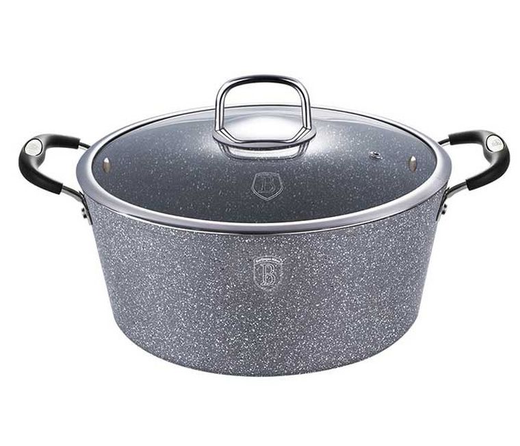 Berlinger Haus, Stone Touch, zestaw: garnki granitowe z pokrywą + patelnie + akcesoria, 18 elementów