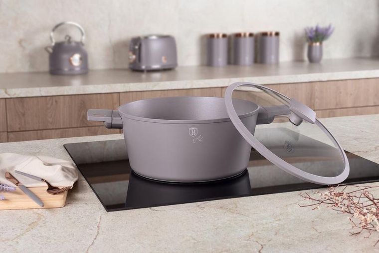 Berlinger Haus, Taupe, garnek tytanowy z pokrywą, 8l