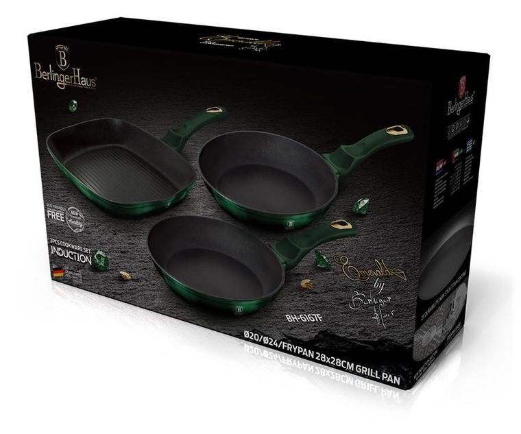Berlinger Haus, zestaw 3 patelni granitowych
