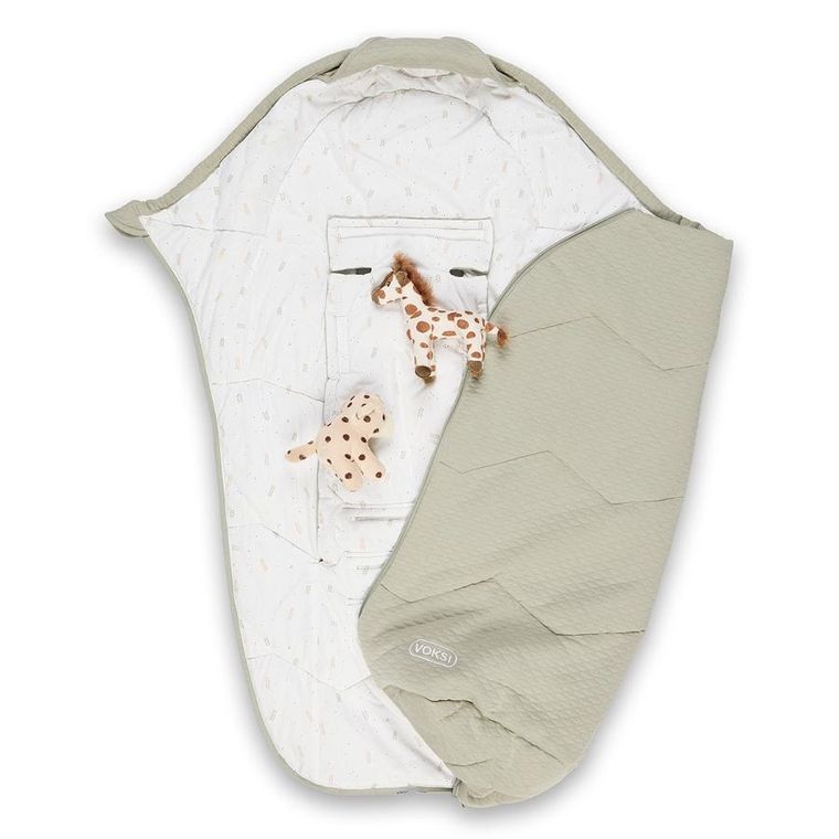 BeSafe Voksi, śpiworek do fotelika i wózka Voksi Breeze Light, mglisty zielony