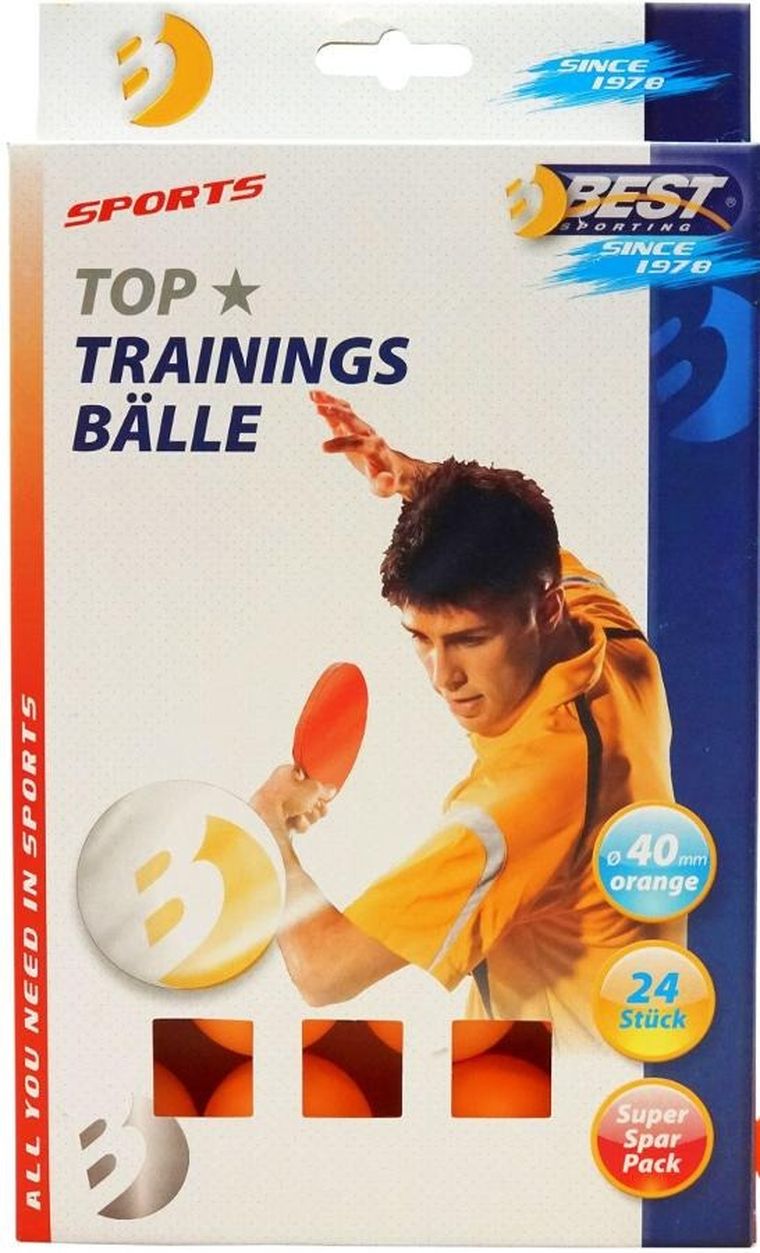 Best Sporting, piłeczki do tenisa stołowego, pomarańczowe, 24 szt.