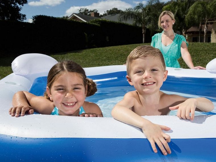 Bestway, basen dmuchany z dwoma siedziskami, pięciokąt, 213-207-69 cm