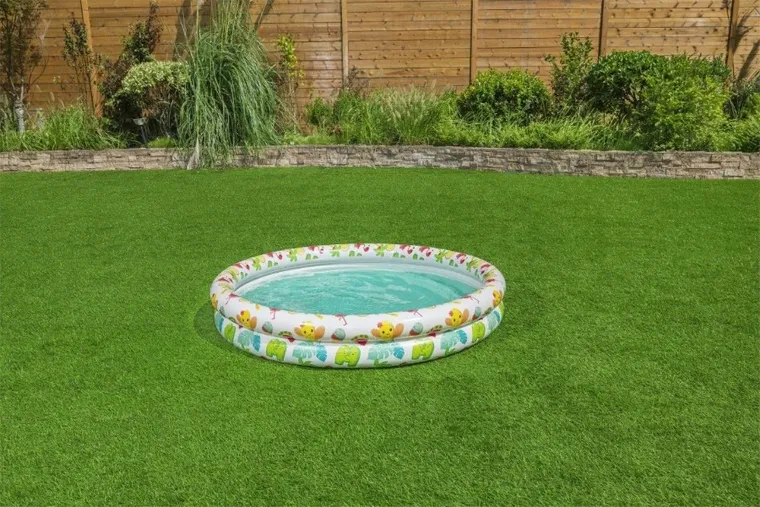 Bestway, basen dmuchany z kołem i piłką, tropikalny, 20-122 cm