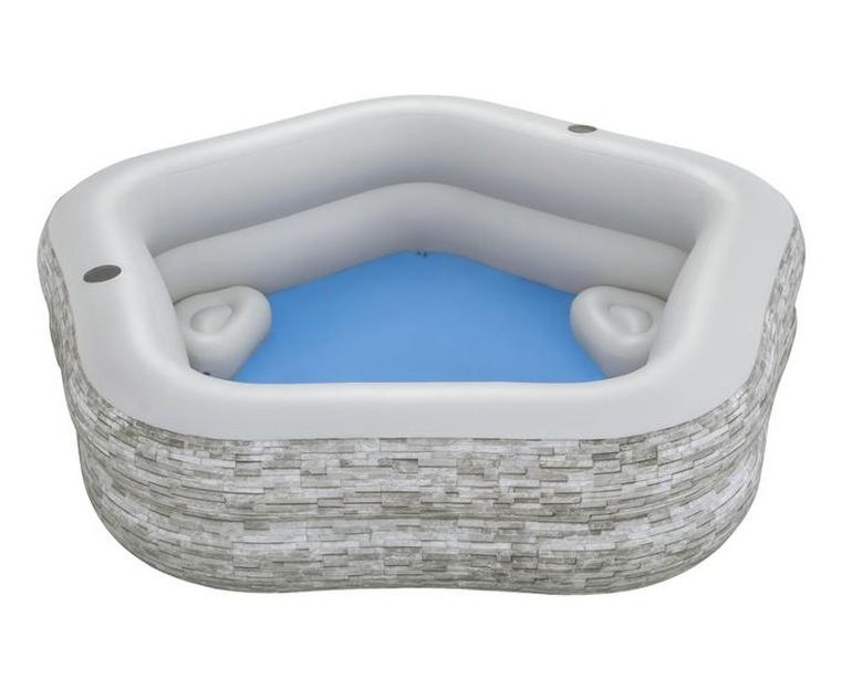 Bestway, basen dmuchany z siedziskami i uchwytem na napoje, gwiazdka, 213-206-53 cm