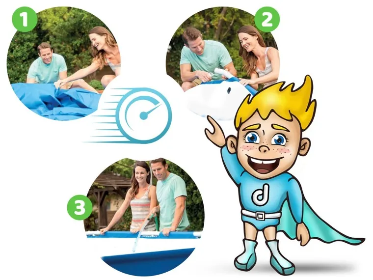 Bestway, basen ogrodowy, stelażowy, zestaw 7w1, 366-76 cm