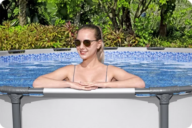 Bestway, basen stelażowy z pompą filtrującą i akcesoriami, okrągły, 122-457cm, zestaw 18w1