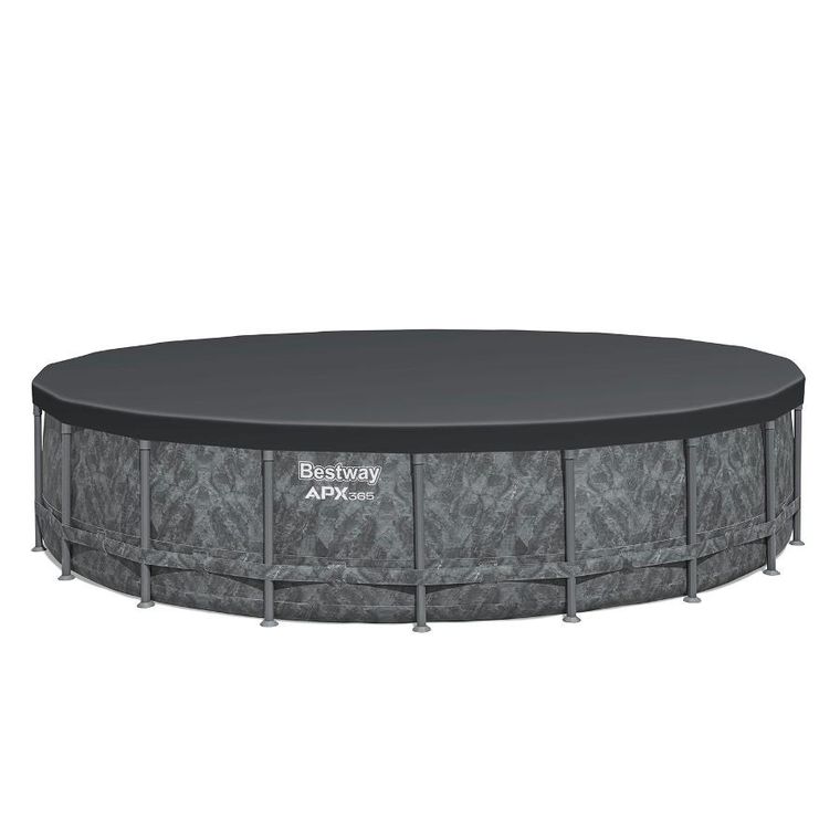 Bestway, basen stelażowy z pompą filtrującą i akcesoriami, szary,132-671 cm, zestaw 11w1