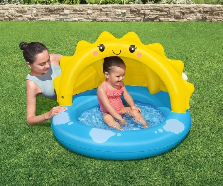 Bestway, basenik dmuchany z daszkiem i pompowanym dnem, słoneczko, 1,01-97-0,71m