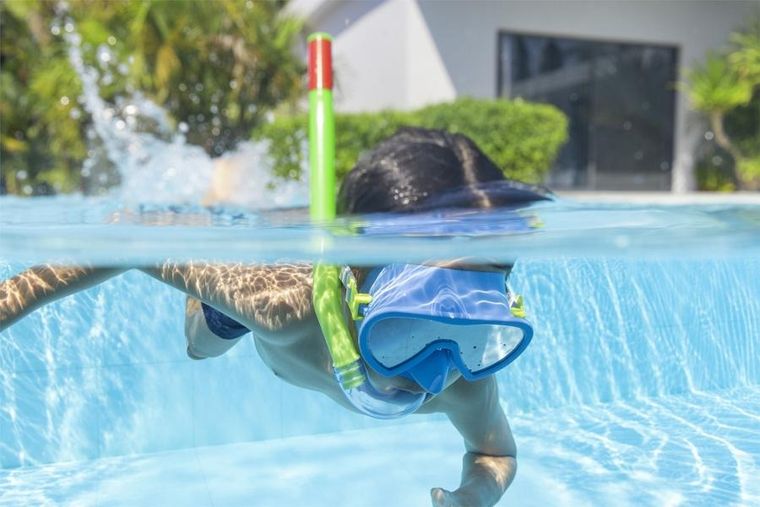 Bestway, maska do nurkowania z rurką, zielono-niebieska