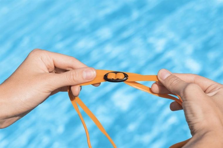 Bestway, okulary do pływania, lustrzane, pomarańczowe