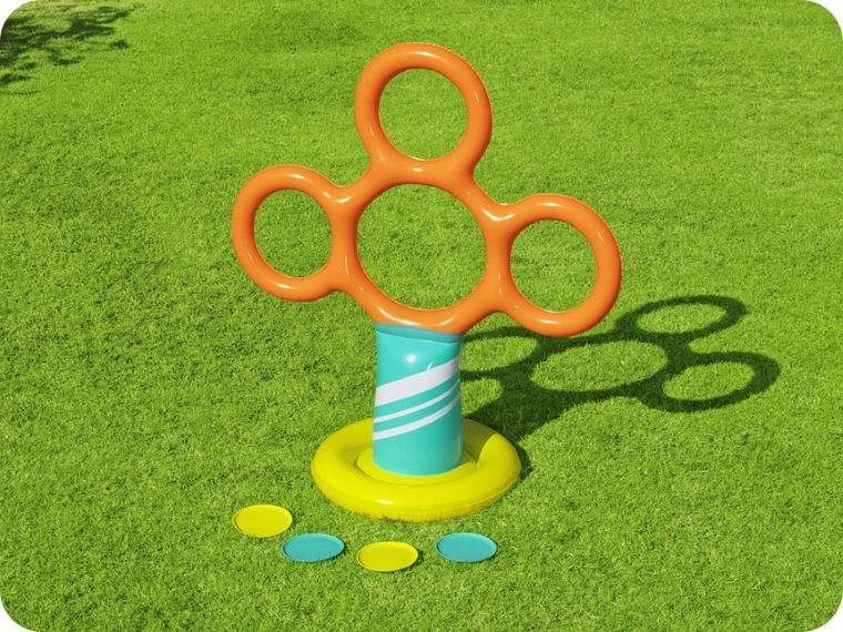 Bestway, stojak z obręczami, frisbee