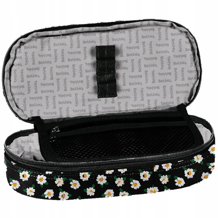 BeUniq, piórnik, owalny, Kwiatki