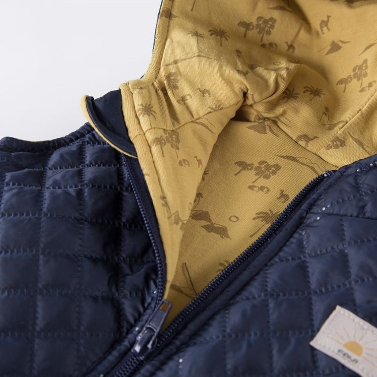 Bezrękawnik chłopięcy, pikowany, granatowy, Eevi