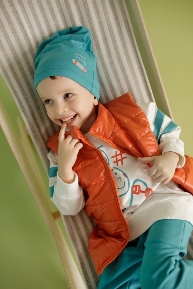 Bezrękawnik chłopięcy, pomarańczowy, Orange Flip, Pinokio