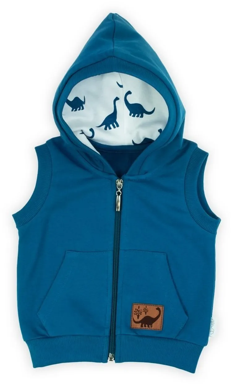 Bezrękawnik chłopięcy z kapturem, granatowy, Nicol