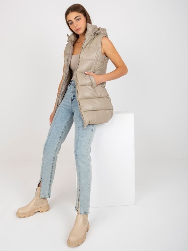 Bezrękawnik damski, beżowy, Honey Winter