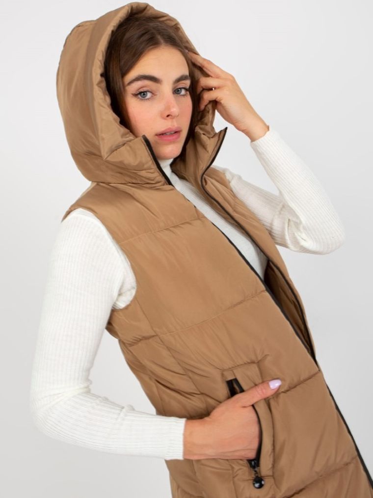 Bezrękawnik damski, beżowy, Minority