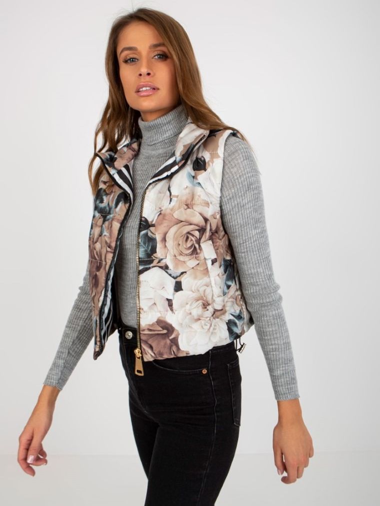 Bezrękawnik damski, beżowy, Relevance