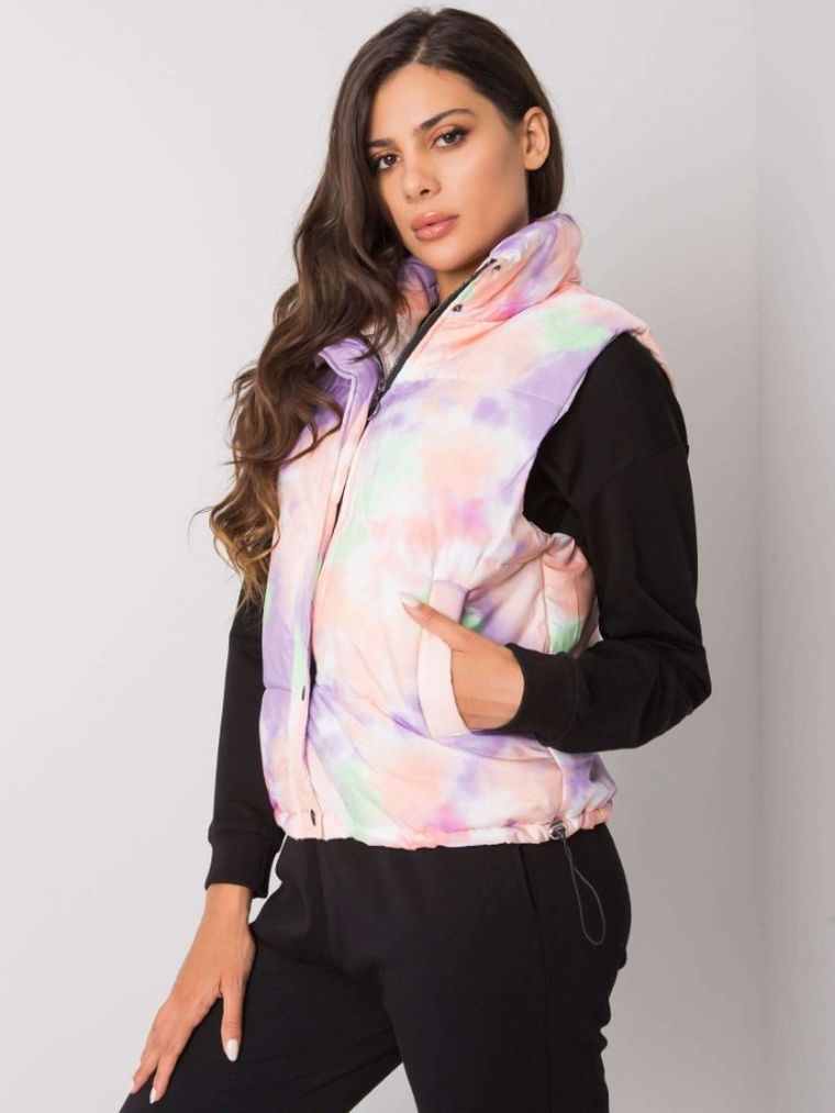 Bezrękawnik damski, pomarańczowy, Italy Moda