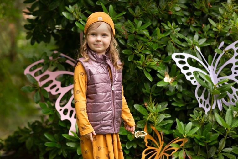 Bezrękawnik dziewczęcy, fioletowy, Pinokio