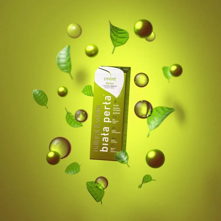 Biała Perła, Natural&White, Mint Detox, naturalna pasta do zębów, wybielająca, 75 ml