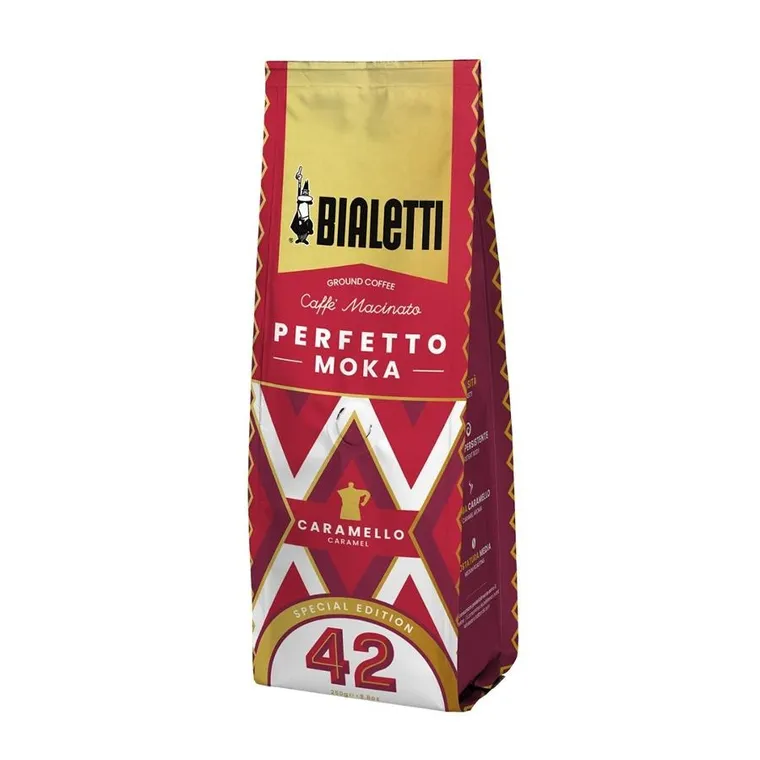 Bialetti, Moka Perfetto Caramello, kawa mielona z puszką, 250g