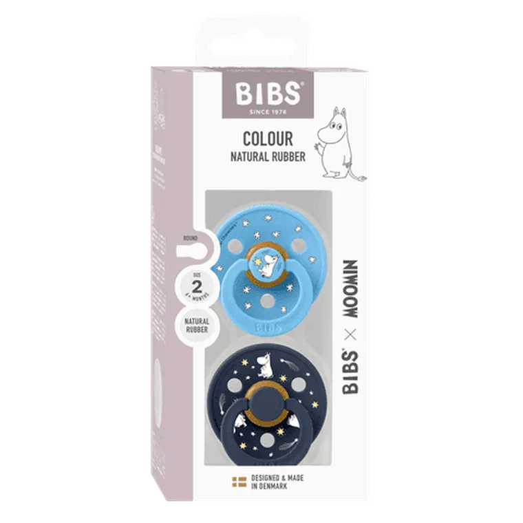 Bibs, Muminki, smoczek uspokajający, kauczuk Hevea, Breeze Mix, rozmiar 2, 2 szt.