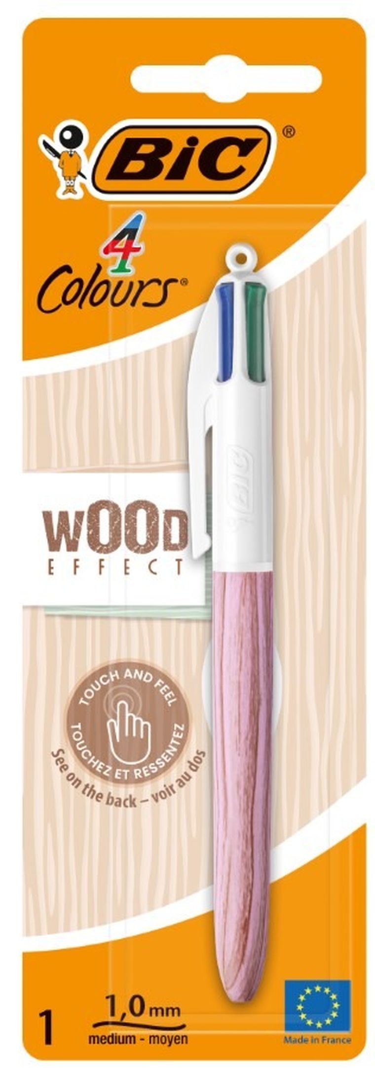 Bic, 4 Colours, Wood Efect, długopis kulkowy z 4 wkładami