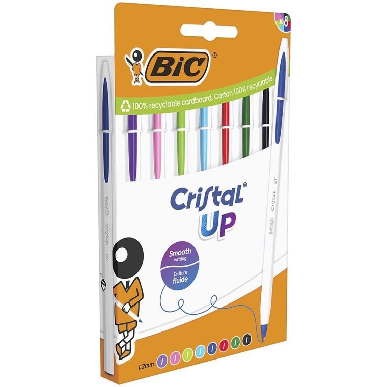 Bic, Cristal Up, zestaw długopisów, 8 szt.