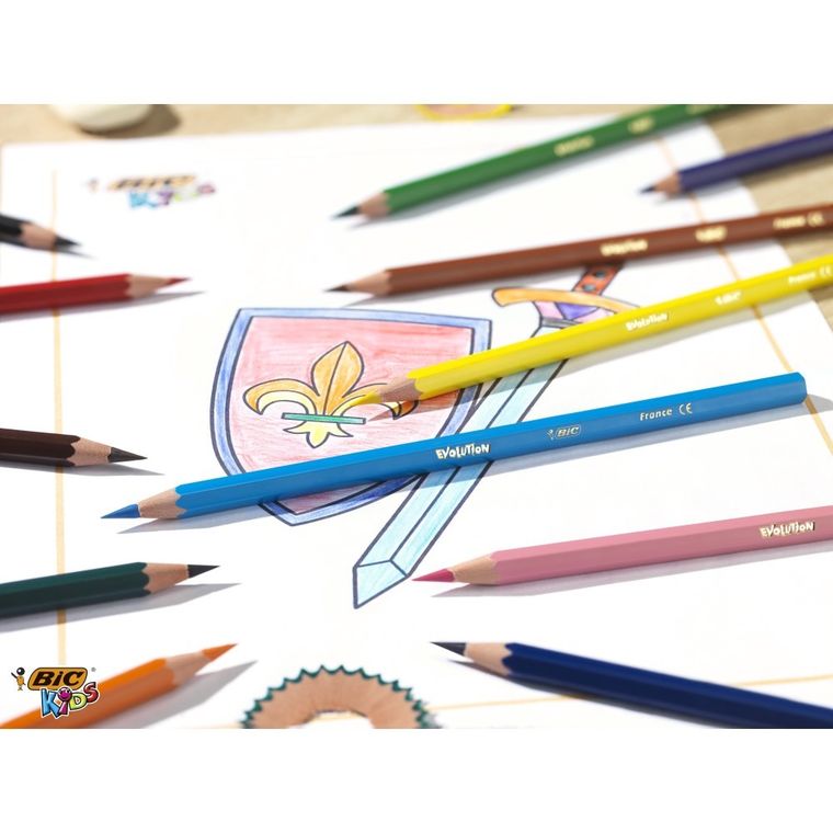 Bic Evolution, kredki ołówkowe, 12 kolorów