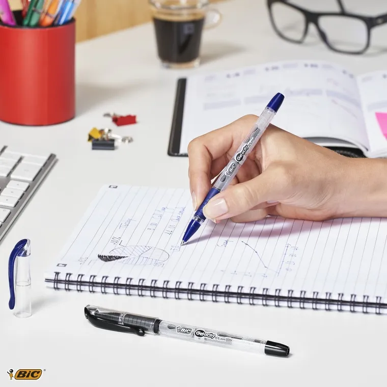 Bic, Gel-ocity, Stic, długopis żelowy, 0.5 mm, niebieski, 2 szt.