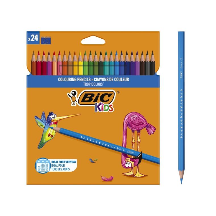 Bic, Kids, Tropicolors, kredki ołówkowe, 24 kolory