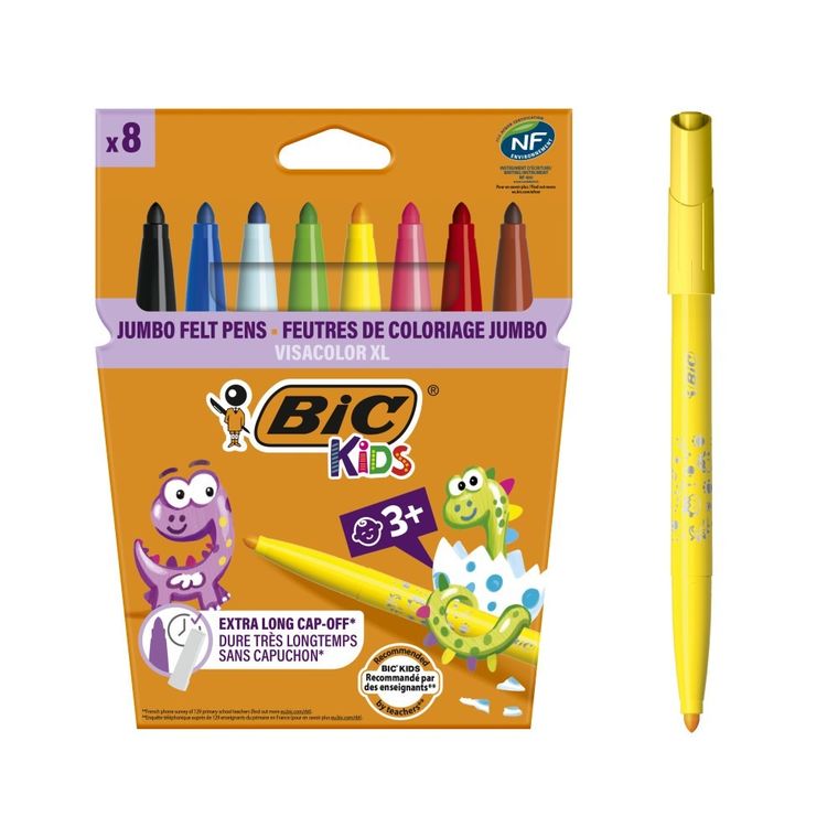Bic, Kids, Visacolor XL, flamastry, 8 kolorów