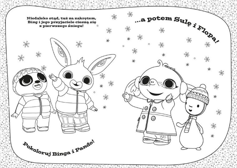 Bing. Zimowa kolorowanka z naklejkami