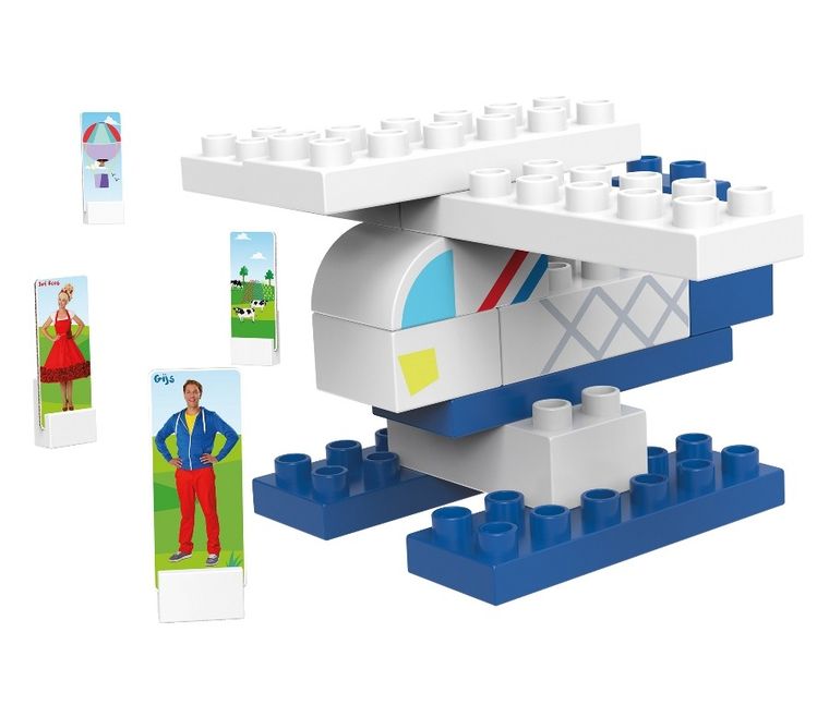 Biobuddi, Qelements, Helikopter, klocki ekologiczne, 2w1, 26 elementów