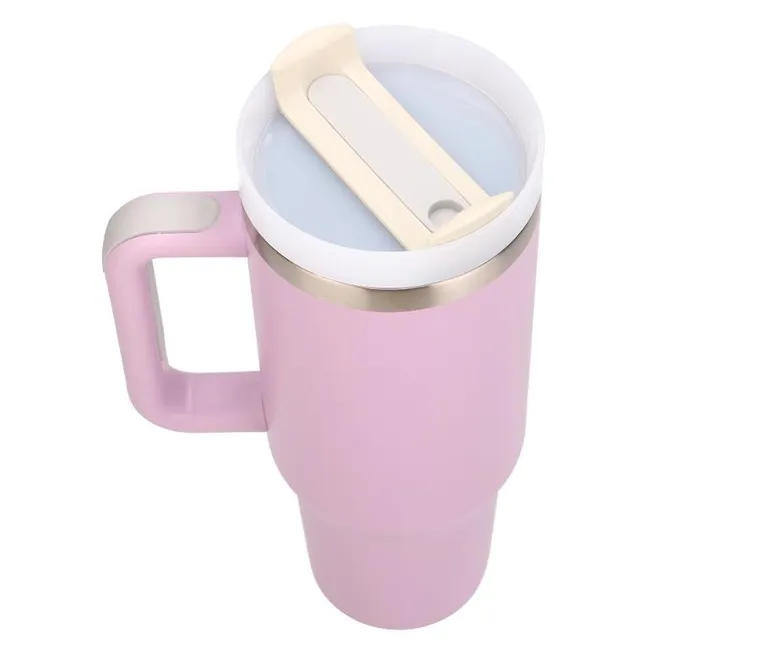 Black Forest, kubek termiczny ze słomką, pudrowy róż, 1200 ml