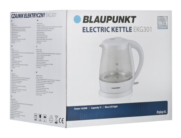 Blaupunkt, czajnik elektryczny, 1630W, 1 l, biały, EKG301