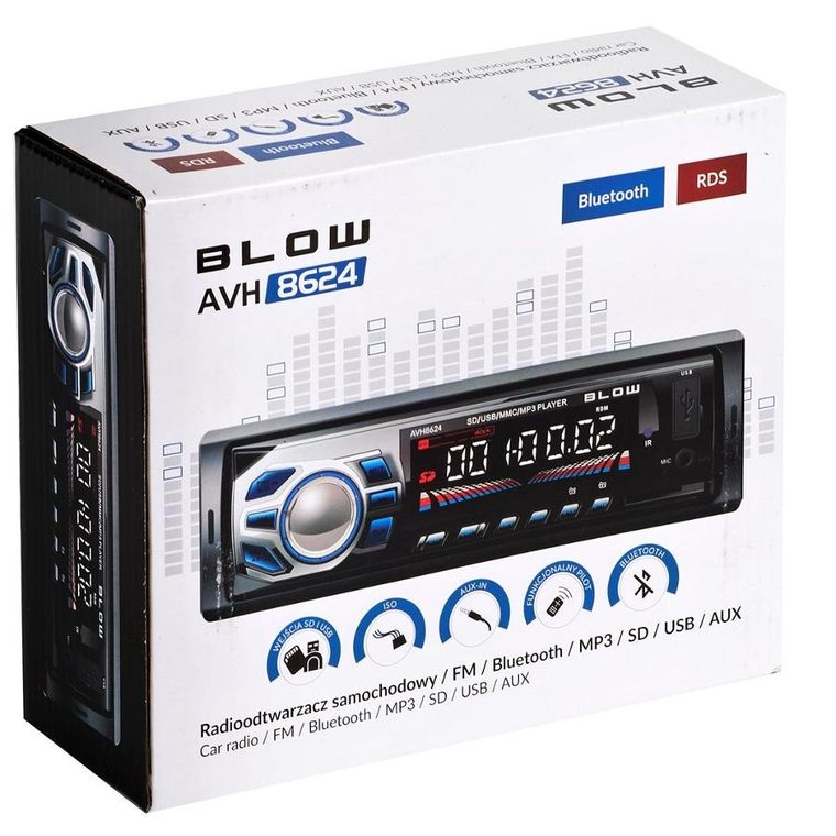 Blow, radio samochodowe, AVH-8624 MP3/USB/SD/MMC/BT