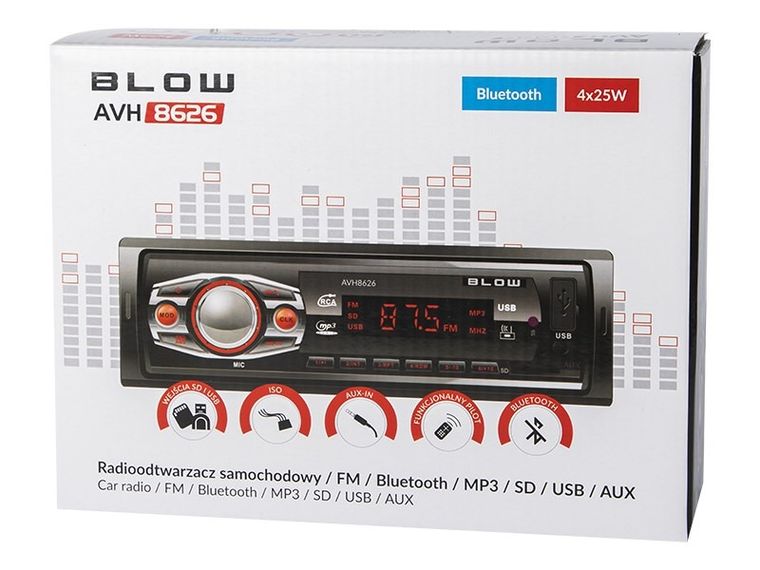 Blow, radio samochodowe, AVH-8626 BT/USB/AUX/SD