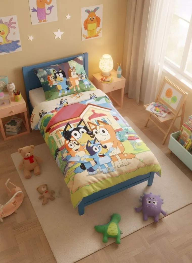 Bluey, 2-częściowy komplet pościeli bawełnianej, 100-135 cm