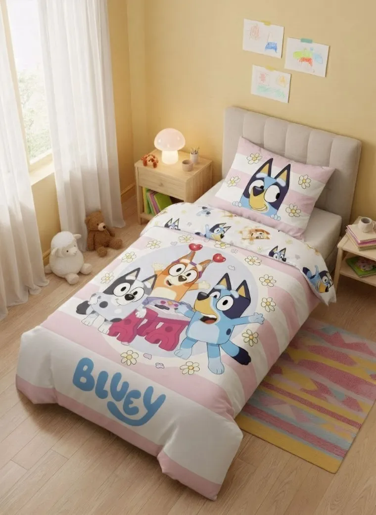 Bluey, 2-częściowy komplet pościeli bawełnianej, 160-200 cm