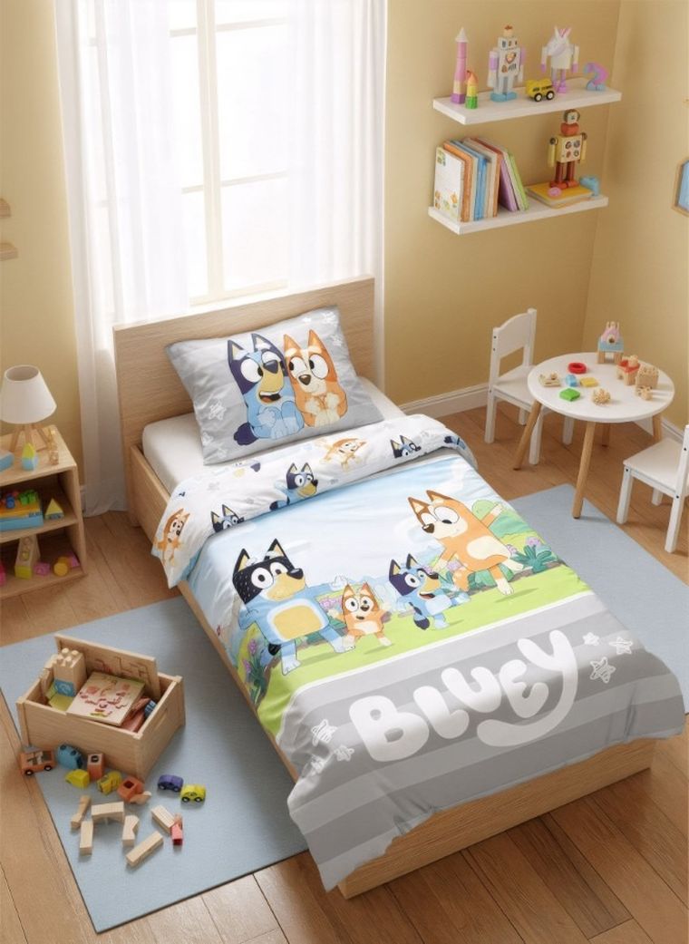 Bluey, 2-częściowy komplet pościeli bawełnianej, 160-200 cm