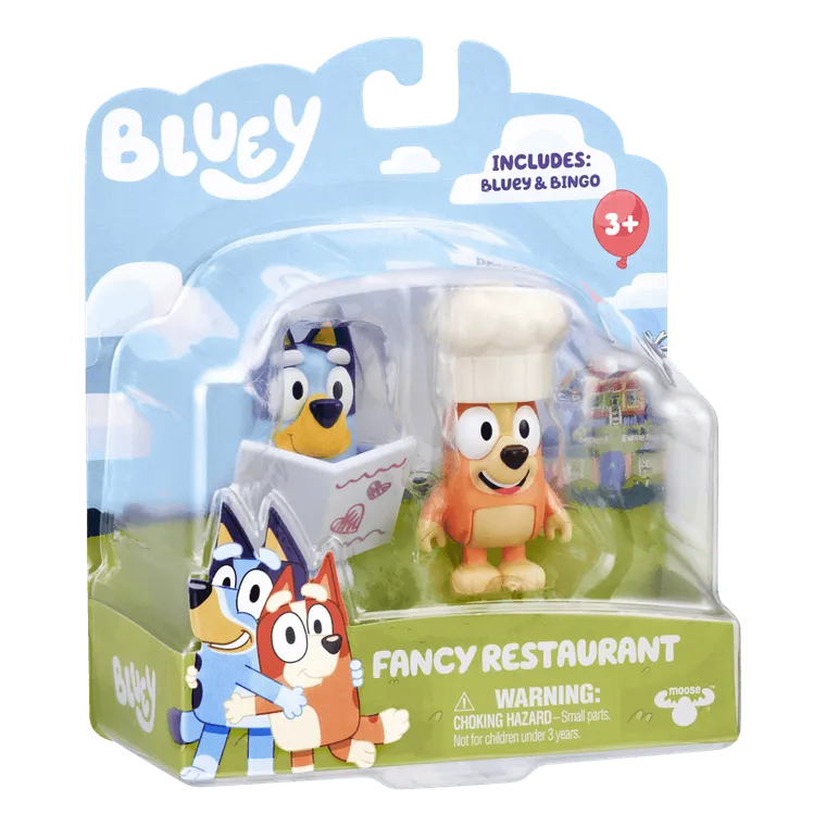 Bluey, Ekskluzywna restauracja, zestaw z figurkami, 2 szt.