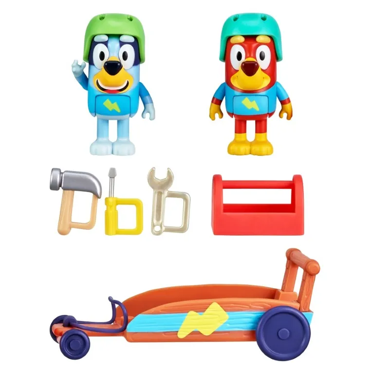 Bluey, Gokart Rusty'ego i Bluey, pojazd z figurką, zestaw